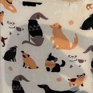 The Big One Colorful Dog Print Throw Blanket dogs in sweaters beige multi NWT